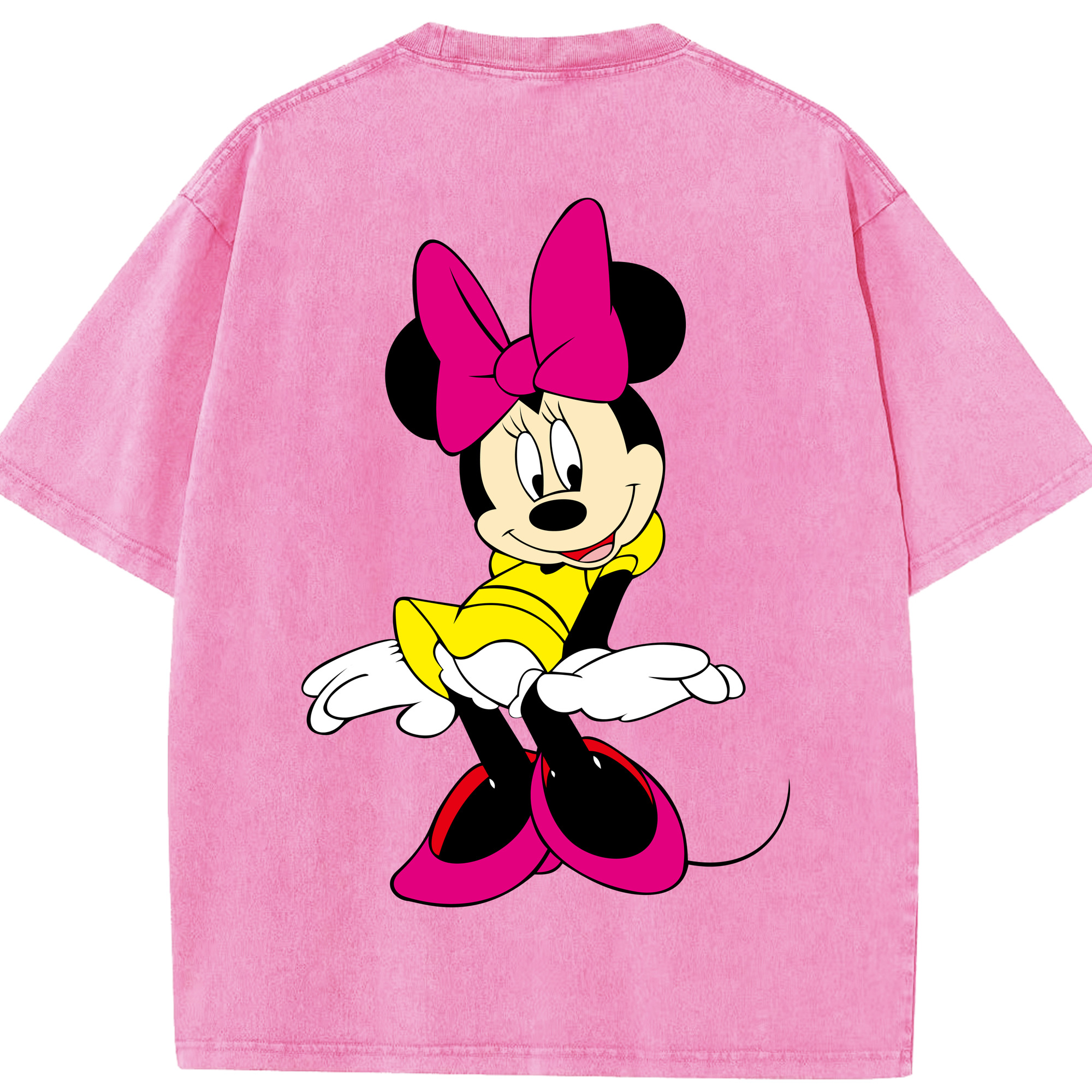 （画像用） ミッキーマウス Mickey Mouse 綿100% ヴィンテージ風 半袖Tシャツ（背面プリント）